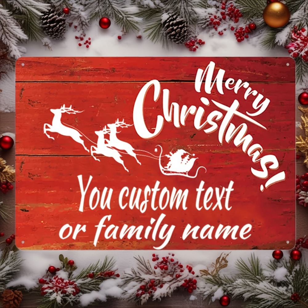 Home Bar Signs - Placa de Nome Personalizada de Natal