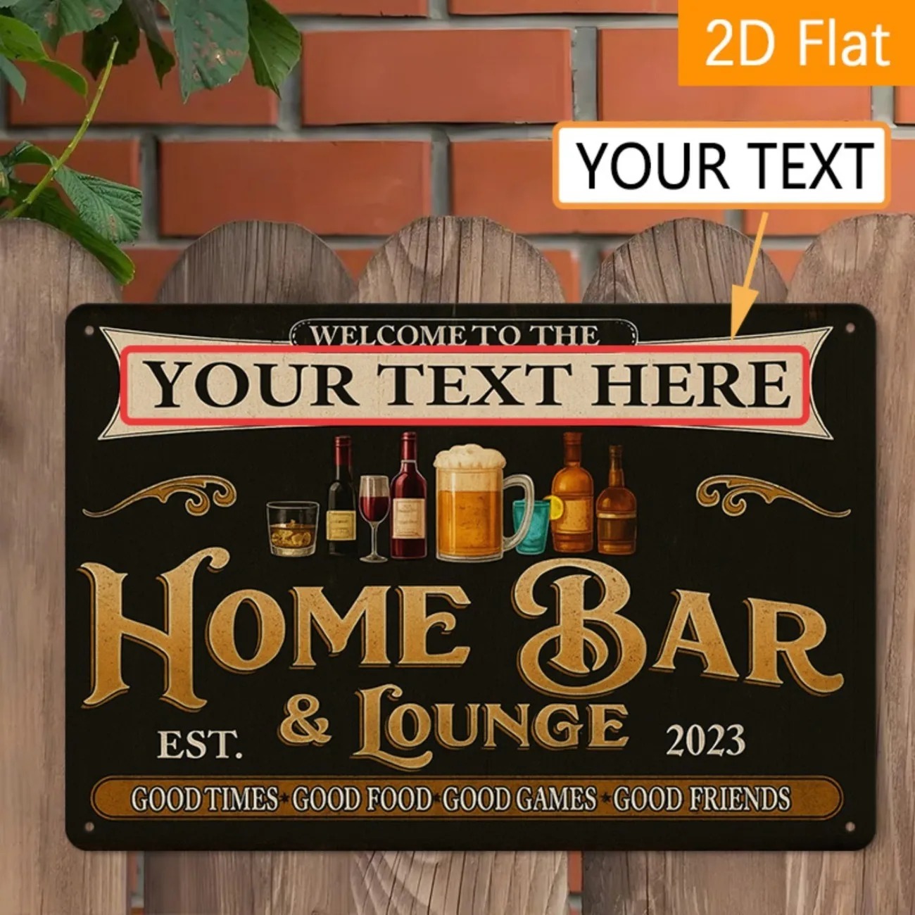 Home Bar Signs - Placa de Metal Personalizada Vintage para