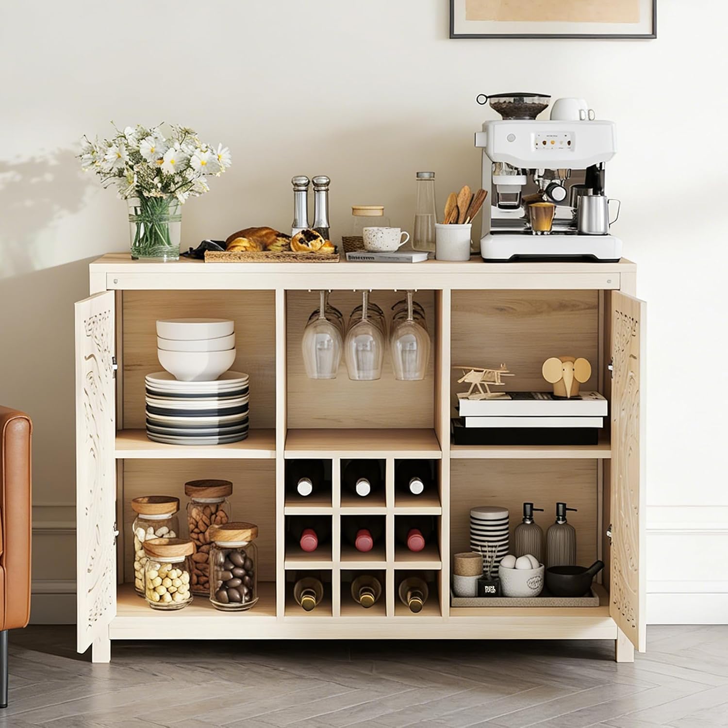 Home Bar And Cabinet - Armário de Bar de Madeira com