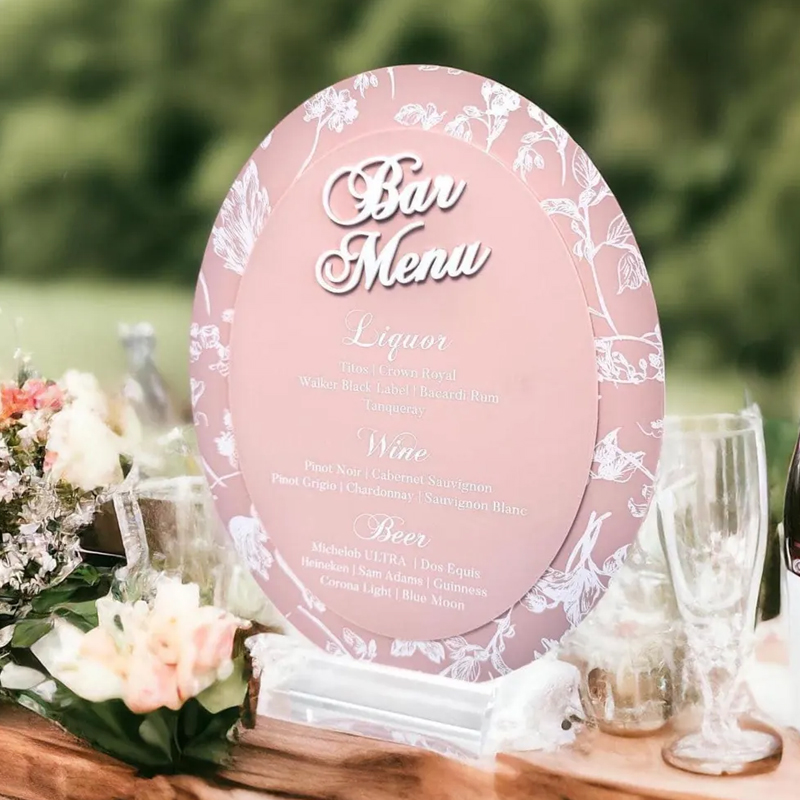 Letreiro 3D Oval Floral Chinoi - Cocktail Recipe Book avaliação e preço
