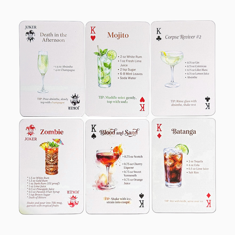 Baralho de 54 Cartas com Recei - Cocktail Recipe Book avaliação e preço