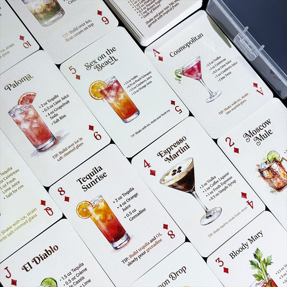 Baralho de 54 Cartas com Recei - Cocktail Recipe Book avaliação e preço