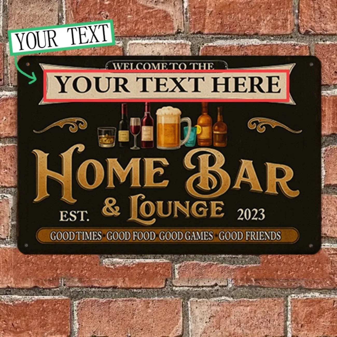 Placa de Metal Personalizada V - Home Bar Signs avaliação e preço