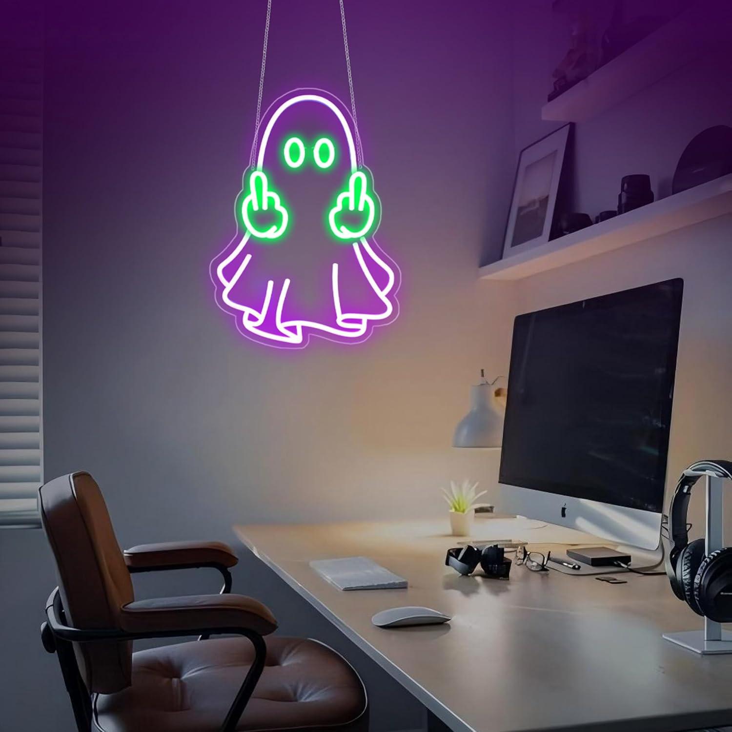 Letreiro Neon Fantasma com Ali - Home Bar Signs avaliação e preço