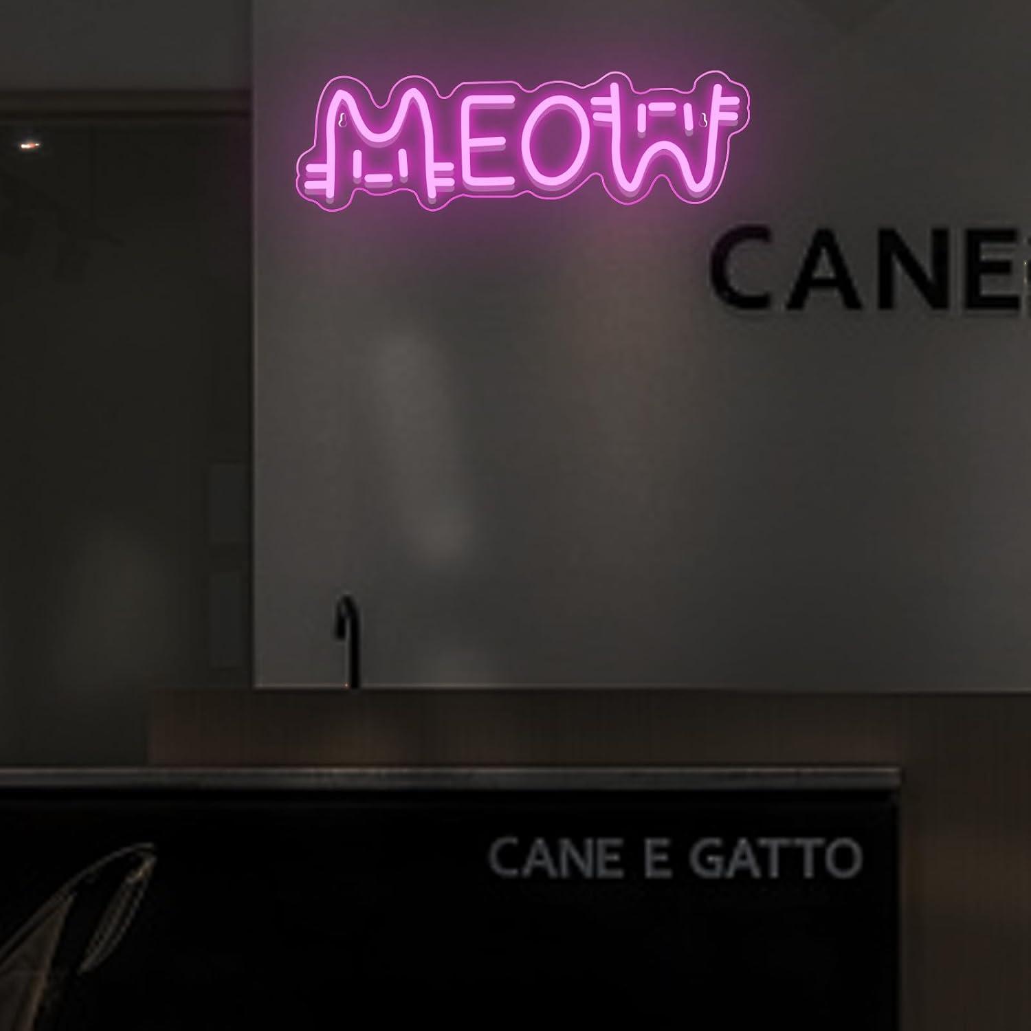 Letreiro Neon Gato Meow com LE - Home Bar Signs avaliação e preço