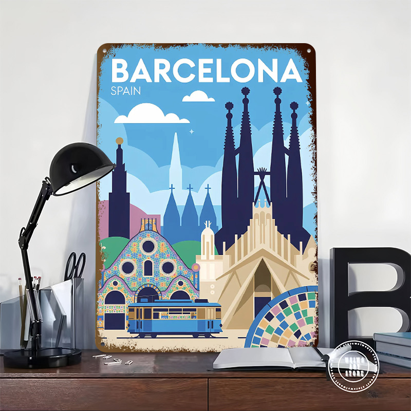 Pôster Metálico de Viagem Barc - Home Barcelona avaliação e preço