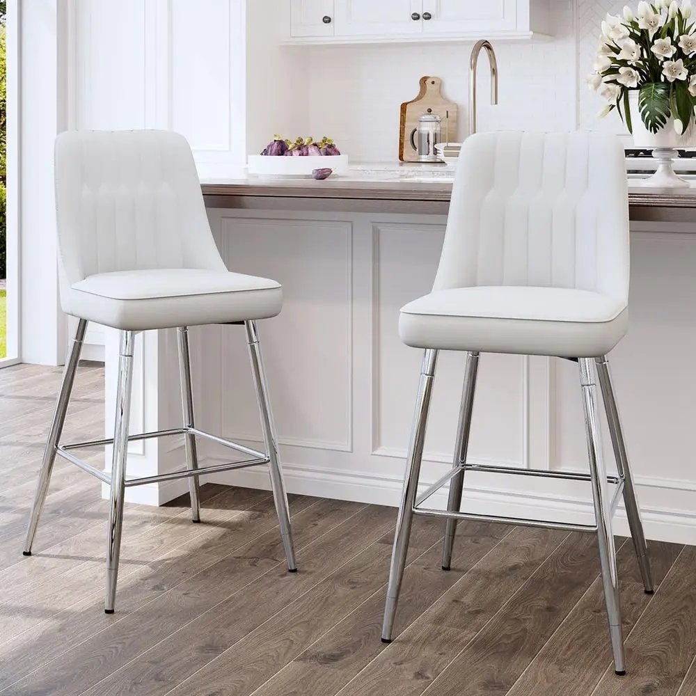 Conjunto de 2 Banquetas Branca - Home Bar Stools avaliação e preço